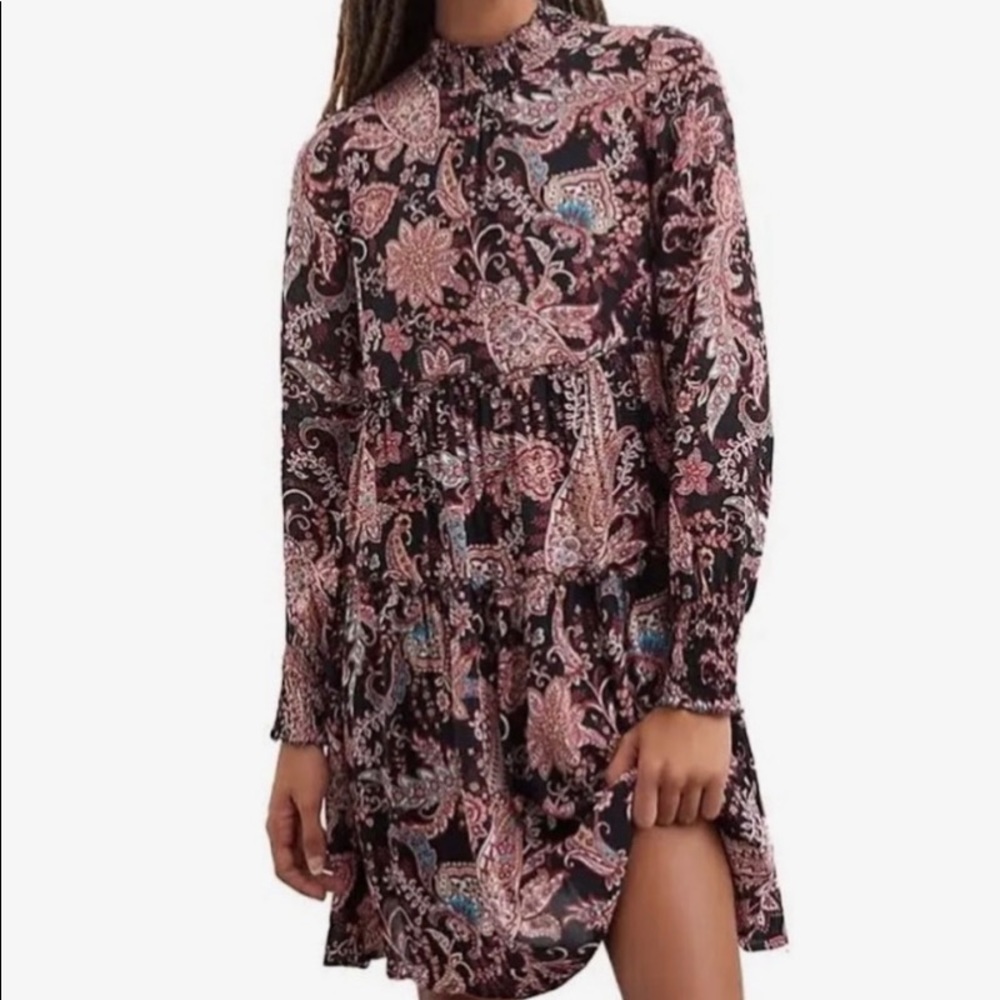 Paisley Floral Boho Ruffle Dress